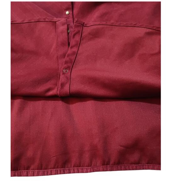 GLORIA VANDERBILT 2X Light Faux Suede Top Blouse Shirt Bronze Snaps Western Red - Picture 6 of 11